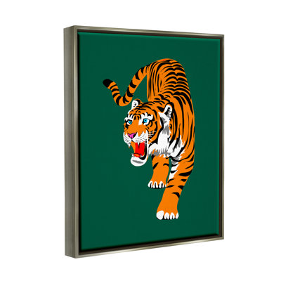 «Roaring Tiger on Green» encadrée par Floateron