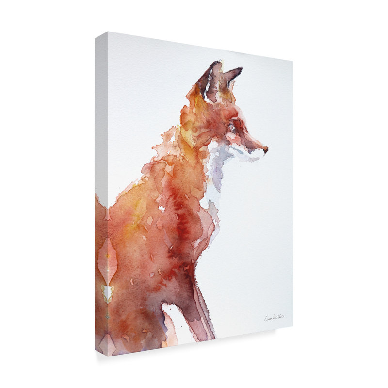 « sly fox », reproduction de peinture à l’aquarelle sur toile tendue, H 47 po x l 35 po x P 2 po