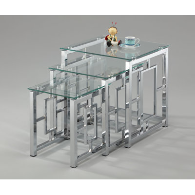 Scotia Glass Top Nesting Tables