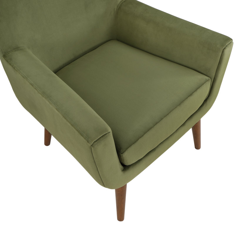 Fauteuil large en velours 29,75 po Ciro, Velours beige, Brun