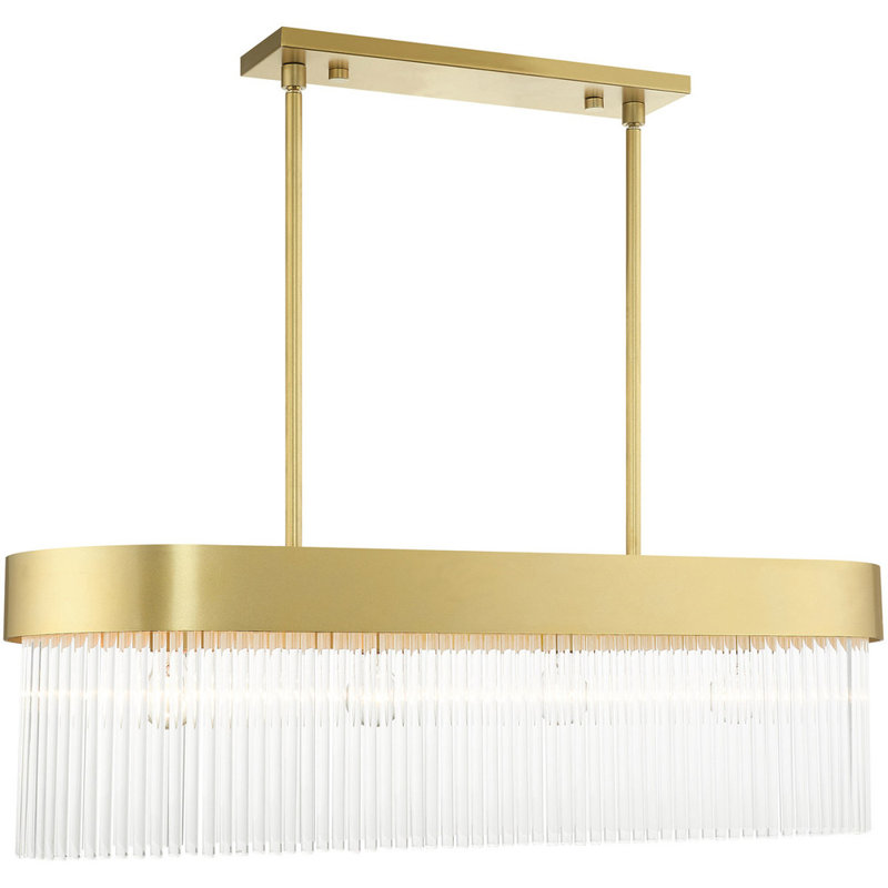 Soft Gold and Crystal 4-Light Kitchen Island Chandelier