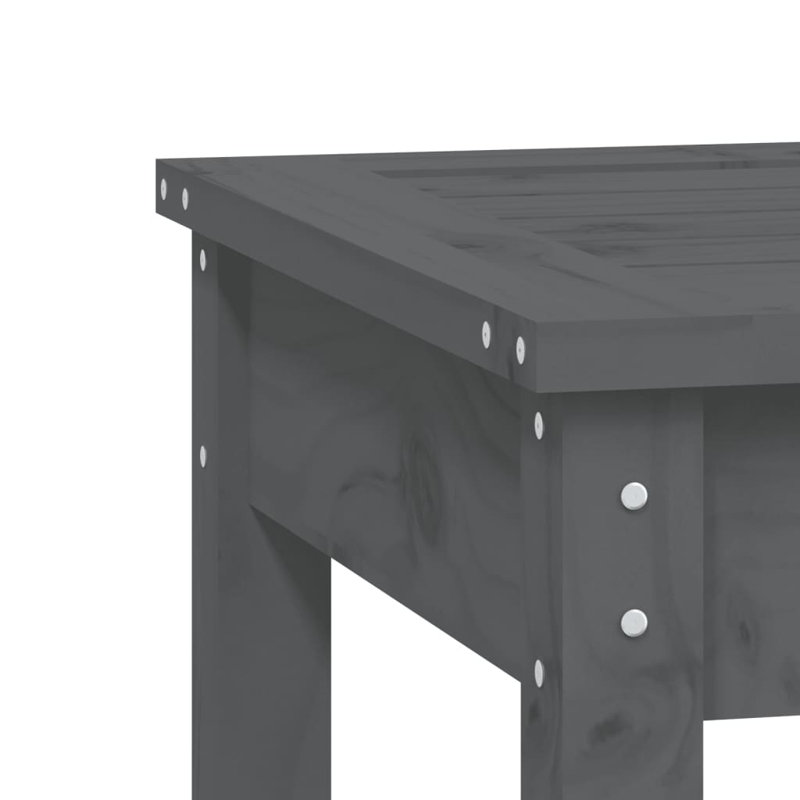 Laportia Wooden Picnic Bench, Grey, 45cm H x 80cm W x 44cm D