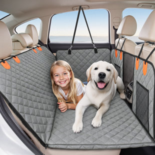 Housse de siège imperméable pour chien - Hamac à fond dur renforcé avec rangement, résistant aux égratignures, ajustement universel pour les voitures et les VUS