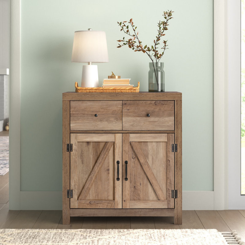 2-Door Accent Cabinet with Two Storage Drawers, Wooden