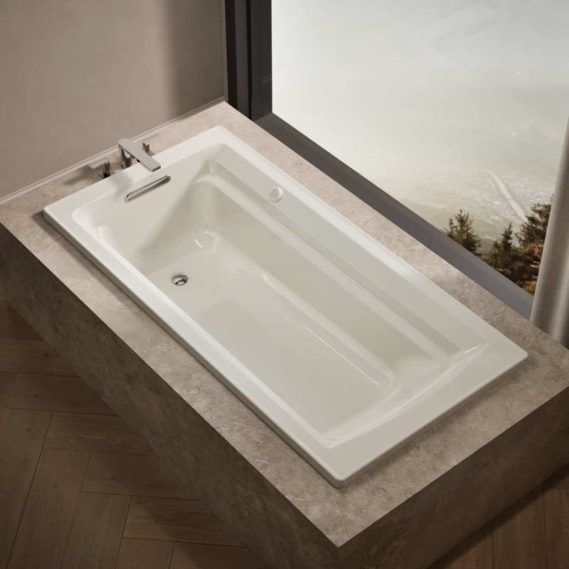 Archer 72" x 36" Drop  in Air Bathtub, Biscuit