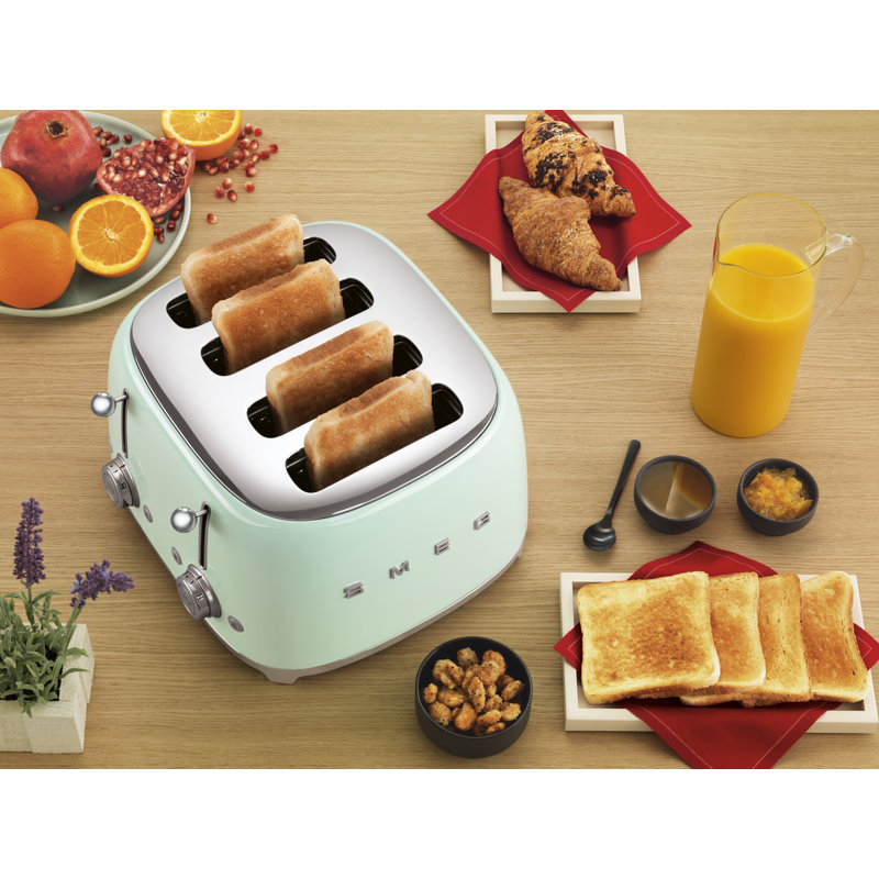 SMEG 50's Retro Style 4x4 Toaster, Red