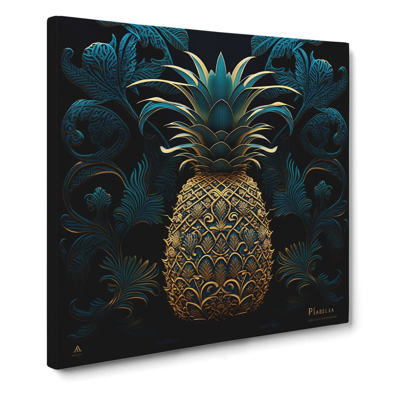 Pineapple Paisley - Wrapped Canvas, 50cm H x 50cm W x 3cm D