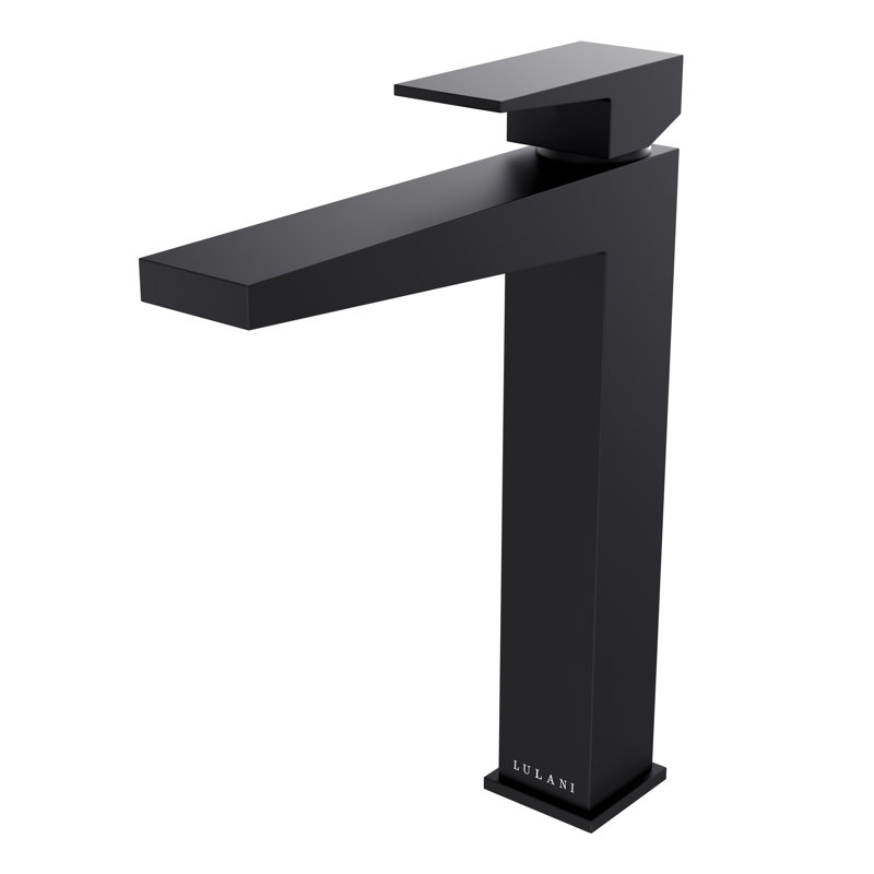 Lulani Boracay Single Hole Bathroom Faucet with Drain Assembly, Matte Black