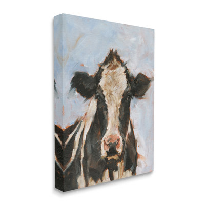 Expressive Cow Portrait Canvas Wall Art by Ethan Harper