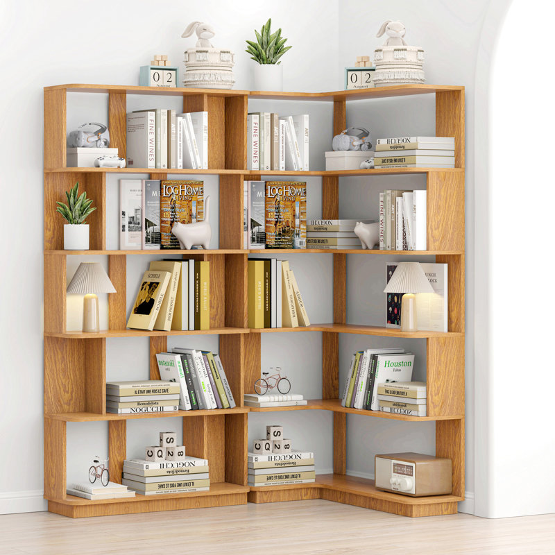 Bibliothèques en MDF peu encombrantes, chêne foncé, réglables pour un usage domestique, Dark Oak