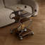 Glass and Solid Wood Bar Cart