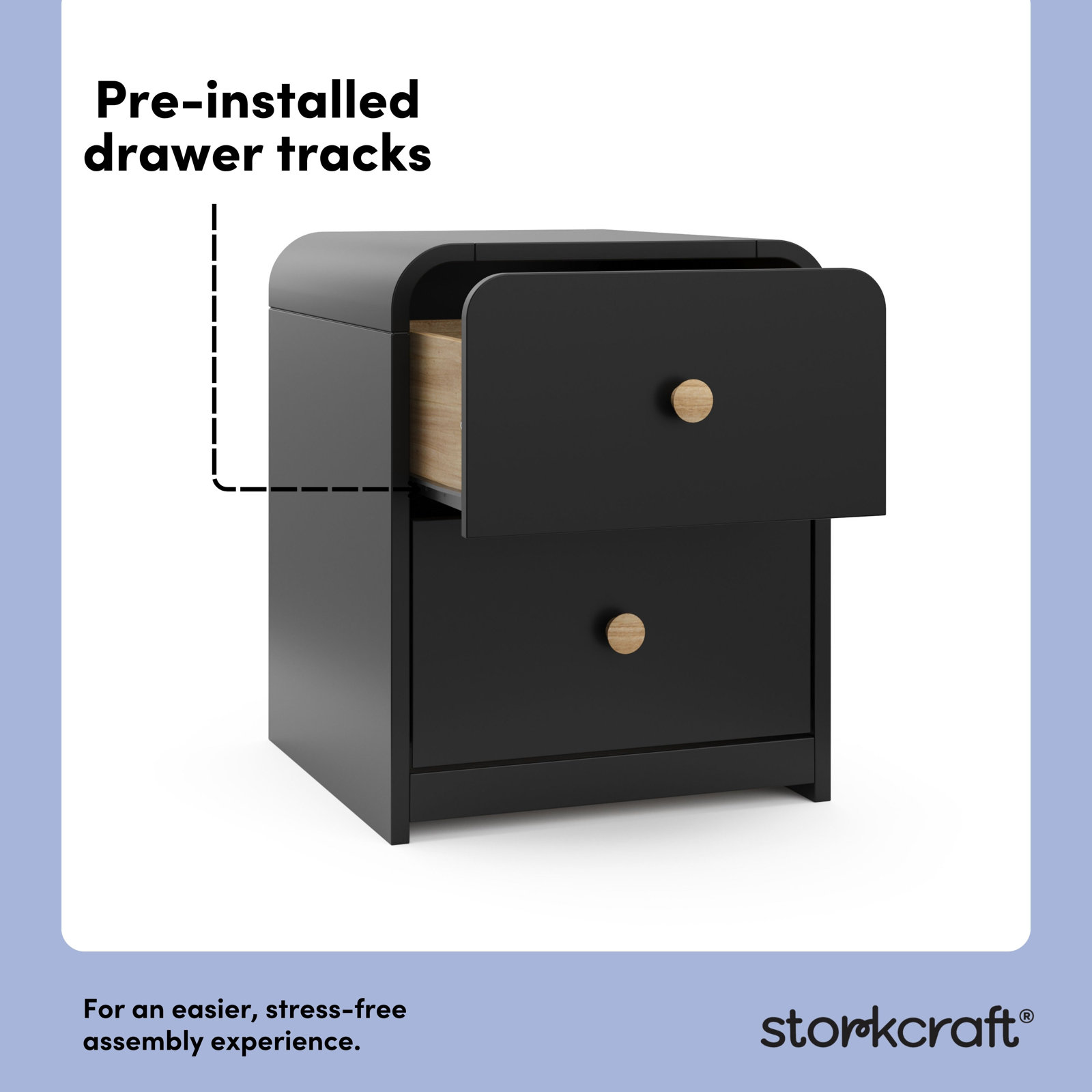 Santos Nightstand, Black