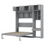 Lit escamotable mural avec bureau, armoire supérieure et tablettes de rangement, lit pliable peu encombrant-473577602-473577631