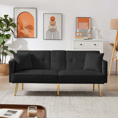 69.2" Velvet Sofa Bed