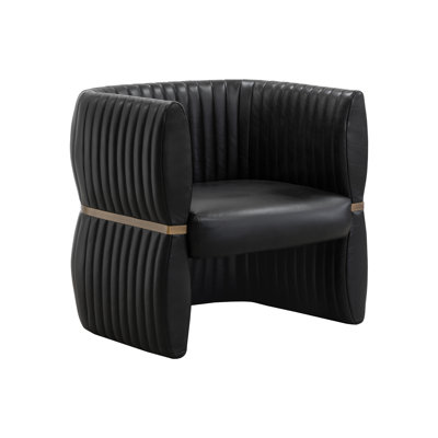 Méridienne en cuir véritable de 32,75 po de largeur - Noir