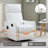White Heat Massage Manual Recliner Chair with Rocker and Swivel in Faux Leather for Living Room-675423376