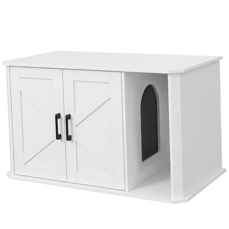 Metal Litter Box Enclosure, White