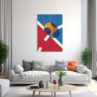 «Retro Court Basketball», art mural rétro audacieux