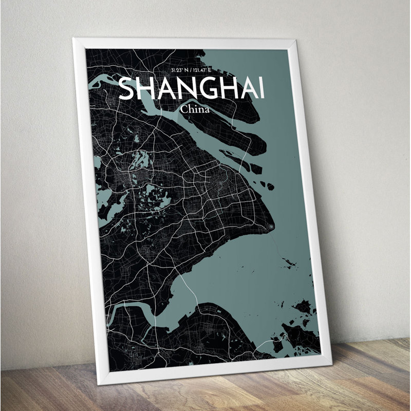 Shanghai City Map - No Frame Print, 70cm H x 50cm W x 0.13cm D
