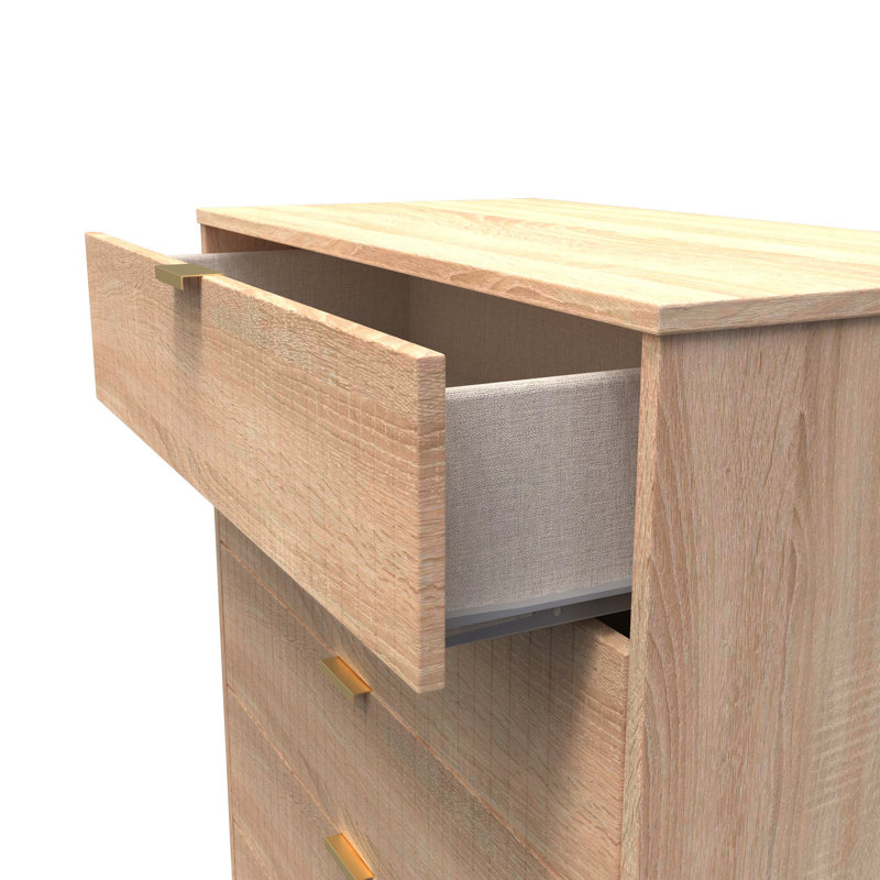 Beranda 77cm W 5 - Drawer Chest of Drawers, Bardolino Oak