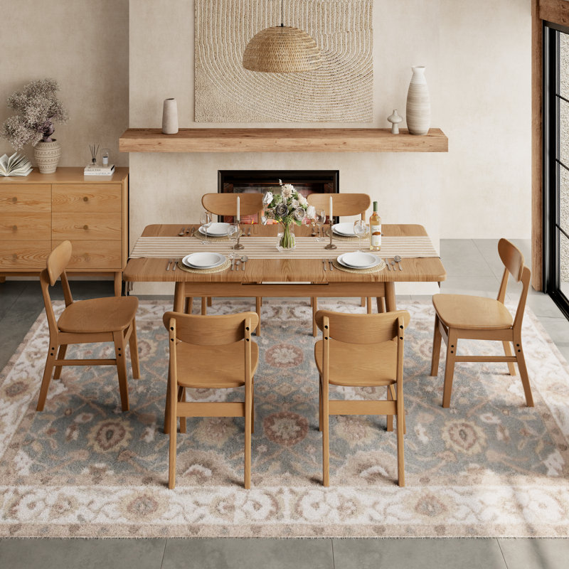 Solid Wood Extendable Dining Table with Seamless Expansion from 47.2 to 63 Inches, Seats 4 to 8 People, Walnut Finish, Easy Assembly, Perfect for Dining Room, Kitchen, and Living Room