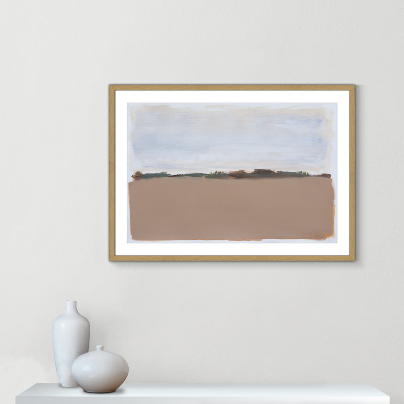«Neutral Desert Plains» par Filippo Loco - reproduction d'un seul cadre, H 35,5 po x l 25,5 po x P 0,75 po, Encadré naturel