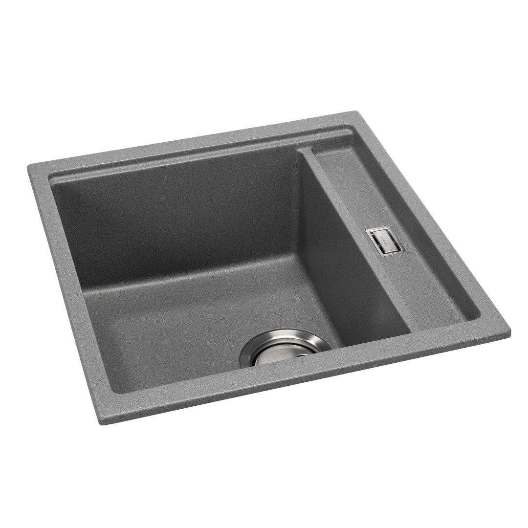 Synchronist Compact, 1.25 Bowl No Drainer (427X460) - White Granite