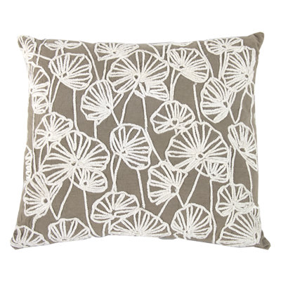   Embroidered Cotton Throw Pillow