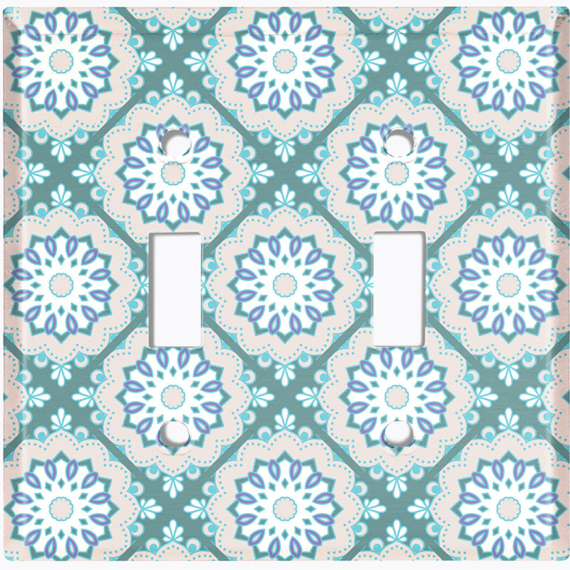 Patterned 2 - Gang Toggle Light Switch Standard Wall Plate