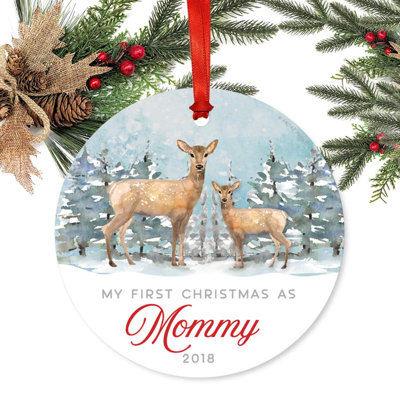 Ornement boule my first christmas as maman 2018