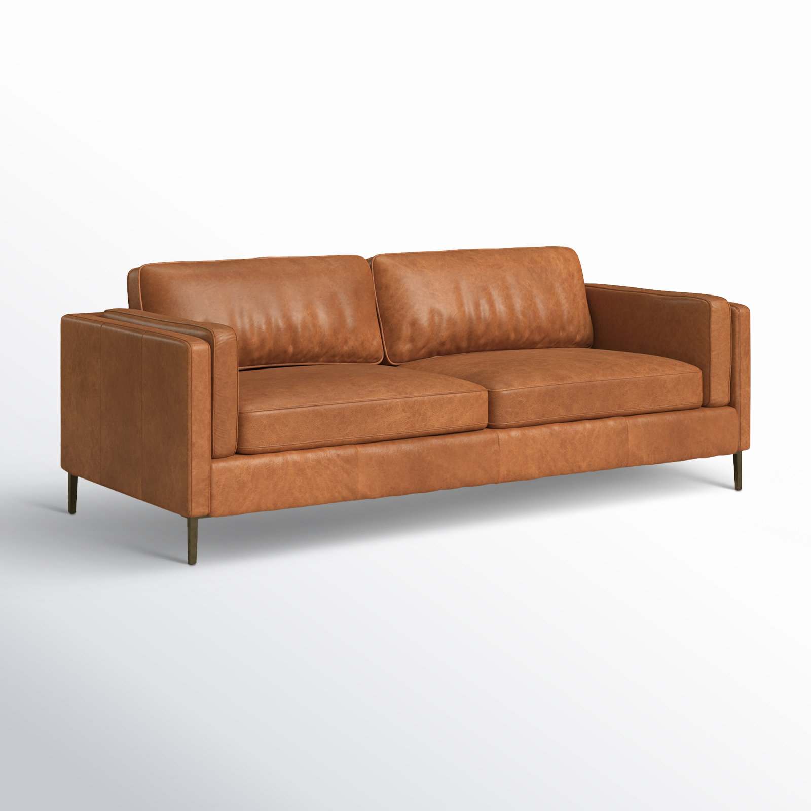 Menades 84'' Upholstered Sofa, 31" H x 84" W x 36" D, Sonoma Butterscotch Top Grain Leather