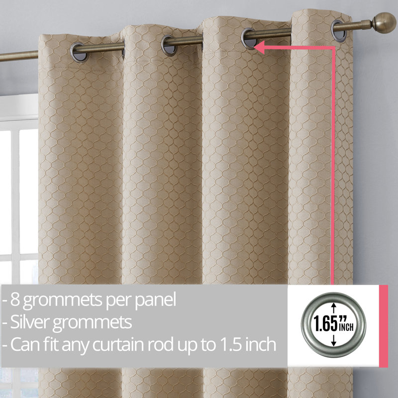 Alacam Blackout Curtain Pair, Taupe, 50" W x 72" L