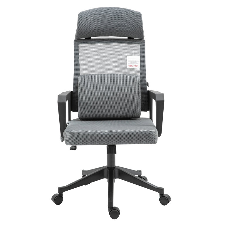 Biddick Office Chair with Headrest, Grey