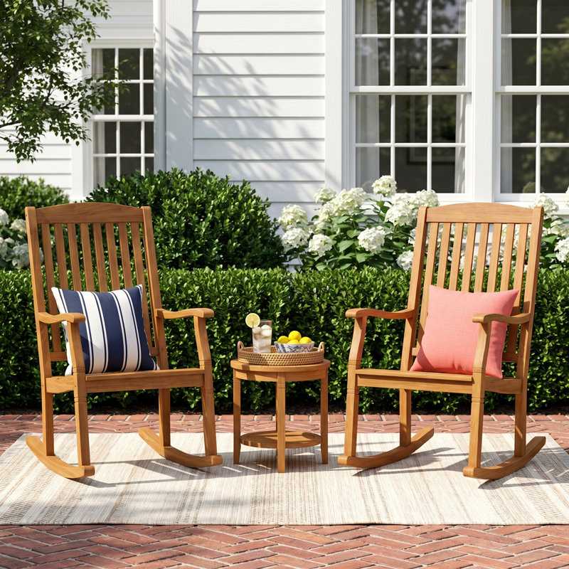 Sawyer 2-Person Teak Outdoor Seating Group, Weathered Gray
