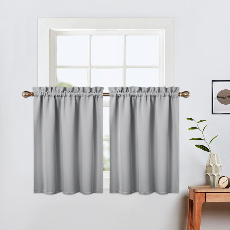 Kitchen Curtain, 66cm W x 91cm L, Grey