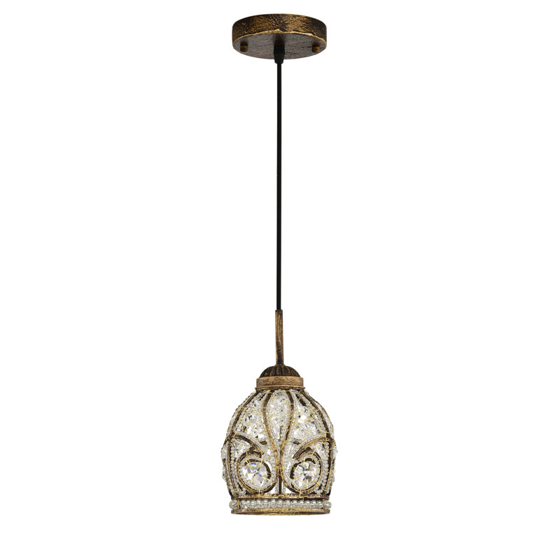 Luminaire suspendu en cristal Telder, Bronze antique