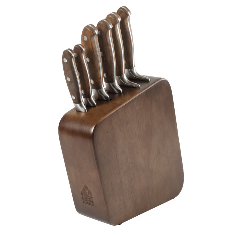 Ensemble de couteaux en bois de noyer italien 7 pièces Bloomhouse