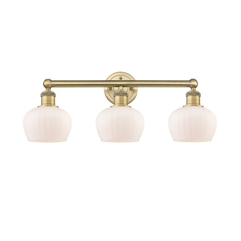 Noille 3 - Light Dimmable Vanity Light, Matte White, Brushed Brass
