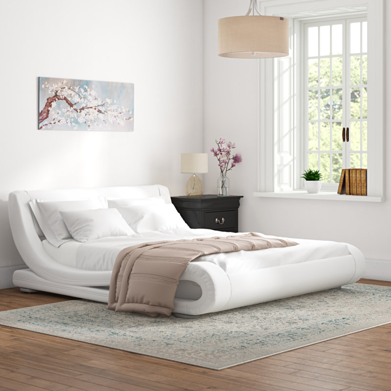Avignon Upholstered Bed, European Kingsize (160 x 200 cm), White