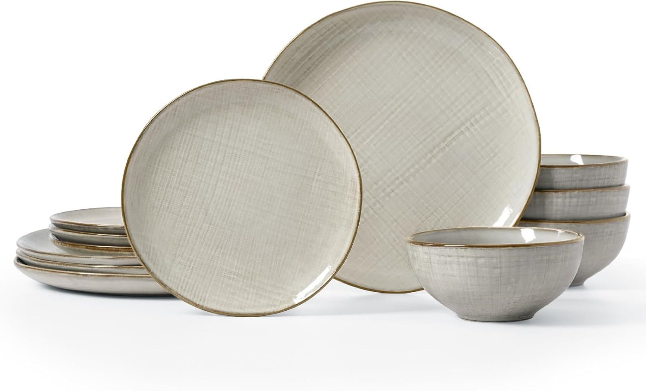 Hokku Designs Service de table en grès 12 pièces Percia - service pour