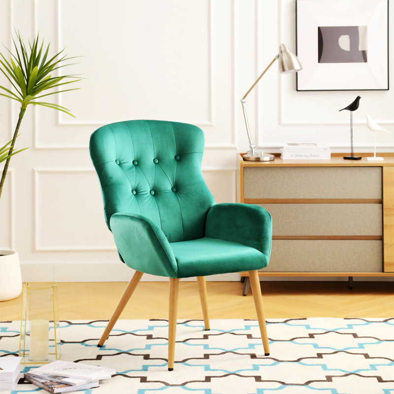 Fauteuil d'appoint à oreilles Jennevieve, Vert