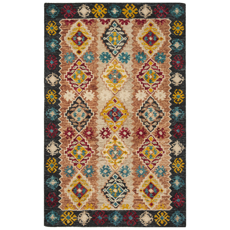Popp Hand Tufted Wool Southwestern Rug, Rectangle 3' x 5'