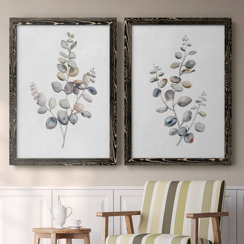 Eucalyptus I-Premium, toile encadrée - prête à être accrochée, H 27,5 po x l 75 po x P 1,5 po, Noir