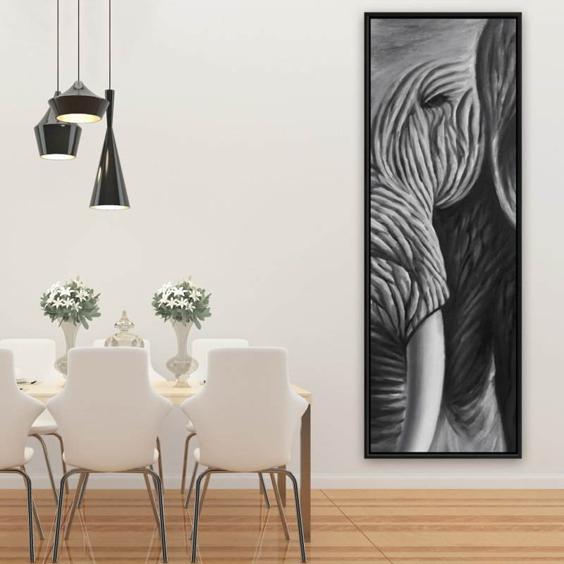Toile encadrée avec un éléphant gris | Décoration intérieure