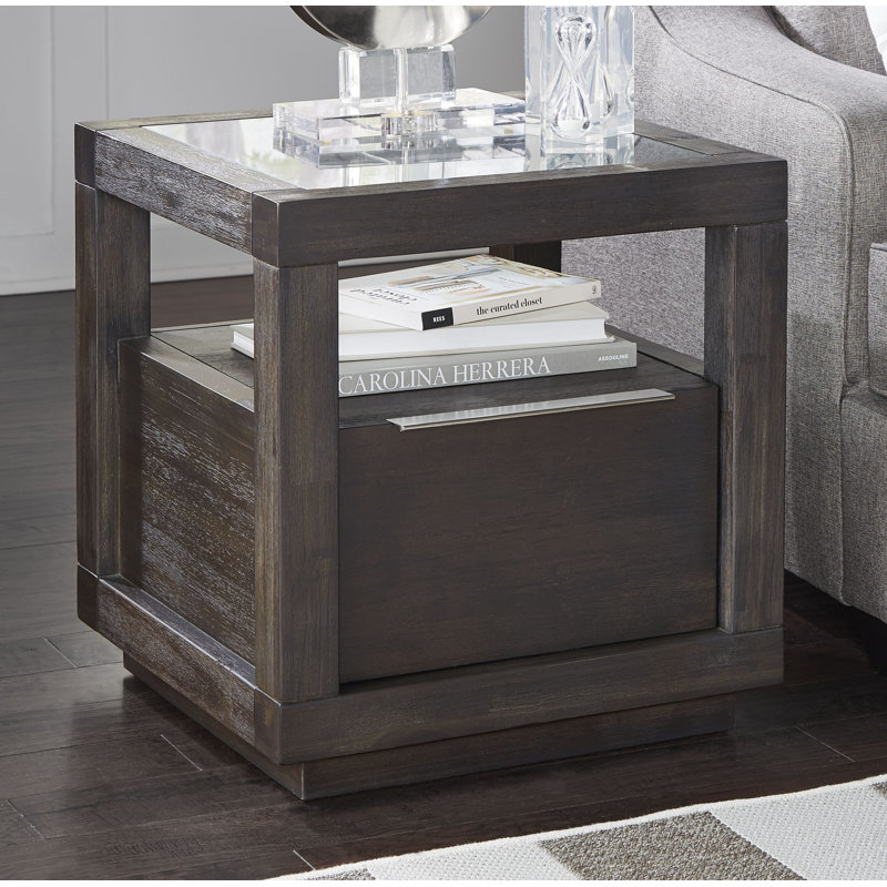 Glass Top End Table