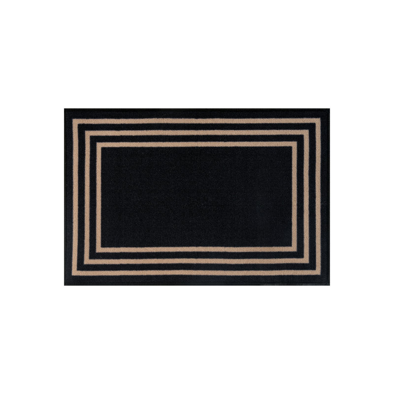 Tapis d'intérieur tissé à la machine Bol frontal Classic, 2'x4', Noir