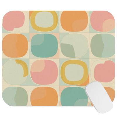 Abstract Retro 70s Hippie Groovy Pattern XVI Retro Gaming Cute Office Laptop Desk Pad Gift Mat Square Rectangle Non-Slip Mousepad