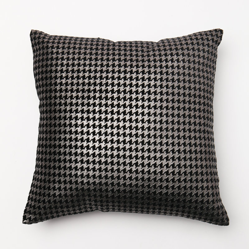  Housse de coussin Houndstooth, Noir
