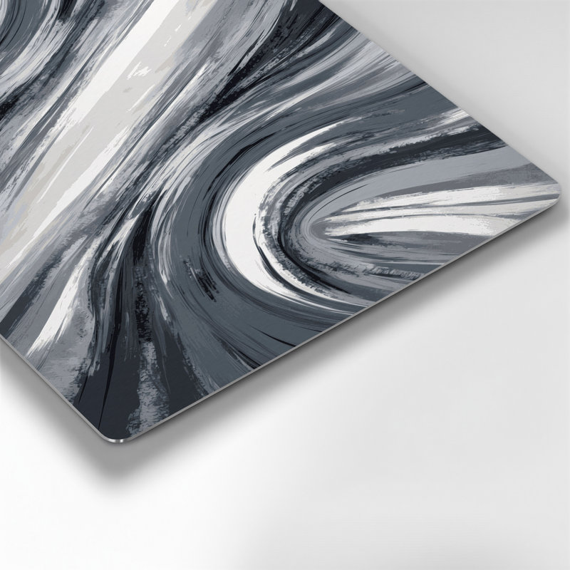 Abstrait paysage 87, art mural en métal noir