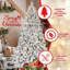 Arbre de Noël enneigé 7 pi avec 500 lumières UL colorées et 45 pommes de pin naturelles - 1124 pointes en PVC enneigées, branches articulées, support en métal stable, installation facile-983141087